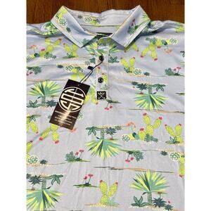 NEW Society of Threads Golf Polo Men’s Cactus Plant Shirt Performance XXL